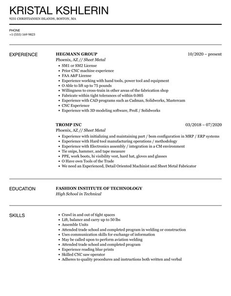 sheet metal production engineer resume sample|production engineering resume examples.